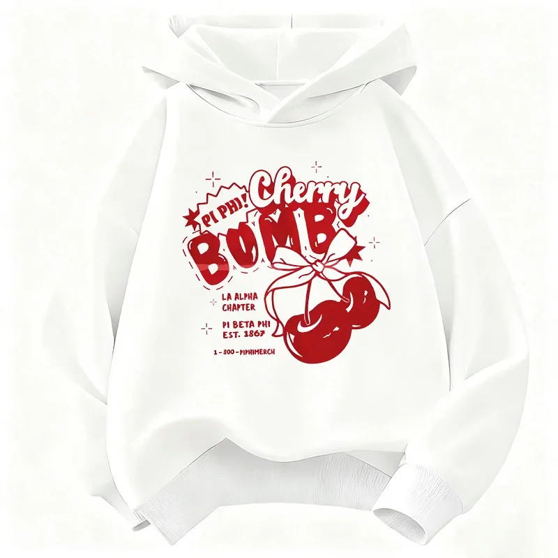 Y2k Girls Hoodie Cherry Design Children's Sweatshirt Cute Hoody for Boys Girls Autumn Winter Casual Hoodies Kids