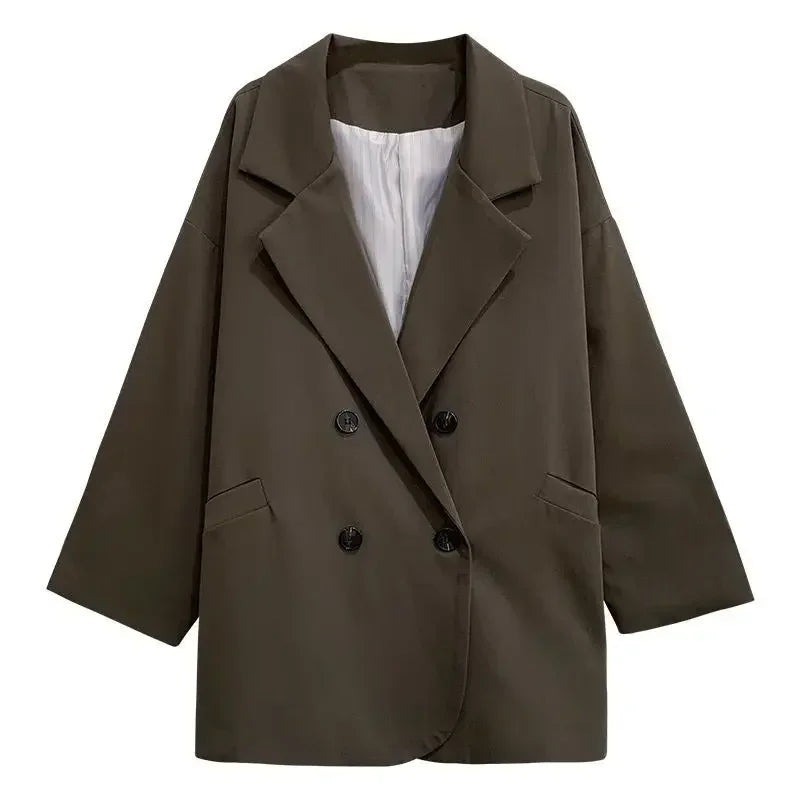 New Arrived 2025 Blazer Women Solid Long-sleeved Korean Style Loose Fashion Casual Suit Woman