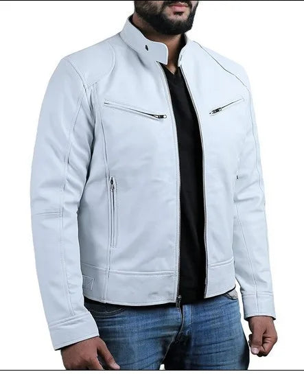 Men Coats Pu Jackets Thick Warm Coat Stand Collar Full Sleeve Zipper Jacket Open Stitch Casual Regular Autumn Winter 2024