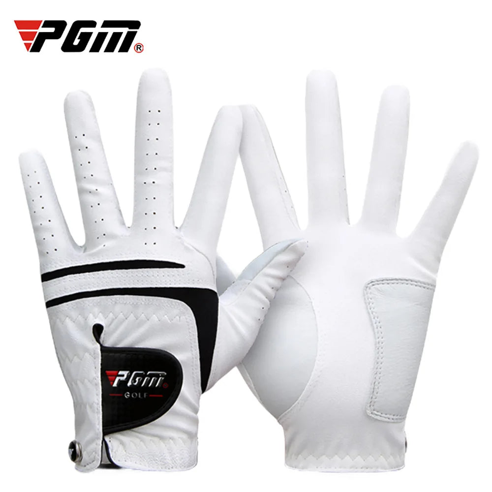 Men Golf  Gloves White Breathable Kid-lambskin Genuine Leather Sport Hand Glove Wear Single Left Right Handed Batting ST022