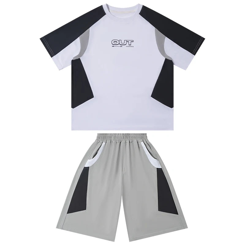 Children New Summer Sports Wear For Boys Quick-Drying T-shirt And Shorts Clothing Set Basketball Jersey Suit Kids Spoty Outfit