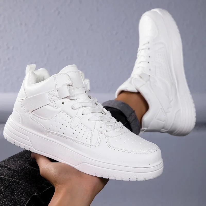 Men‘s Shoes Fashion High-top Sneakers High Quality Leather Casual Shoes Classic Lace Up Ankle Boots Sport Running Shoes for Men