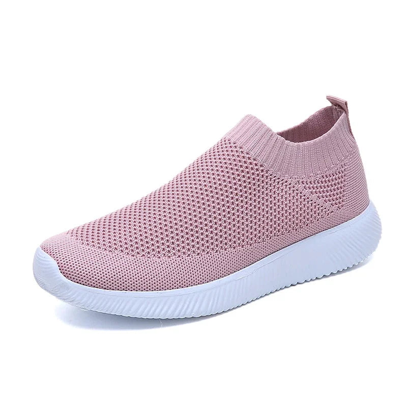 Knitted Sneakers for Women 2024 Autumn Slip on Breathable Mesh Casual Shoes Woman Flat Heels Plus Size Loafers Zapatos Mujer