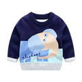 New 2023 Kids Children Pullover Sweater Autumn Winter Boys Cute Cartoon Jacquard O-neck Knitted Jumper Sweaters Tops Clothing