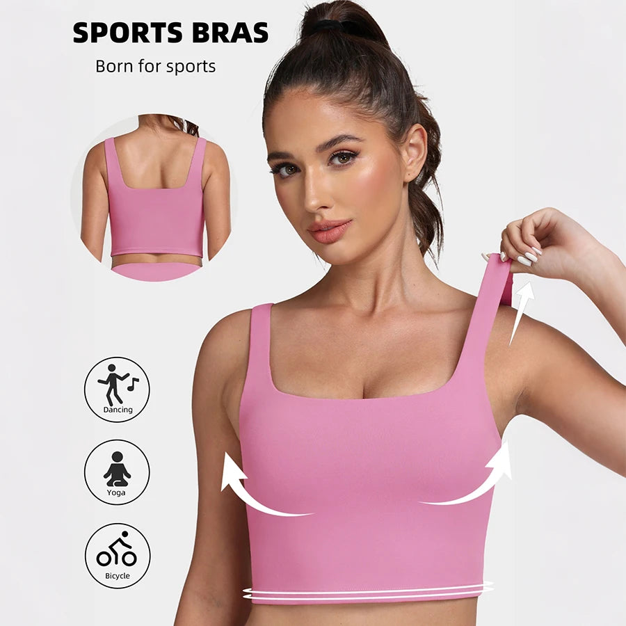Women Sports Bra with Padded Beautiful Back Crop Top Yoga Vest  Gym Fitness Athletic Brassiere Gym Running Bra Sportswear