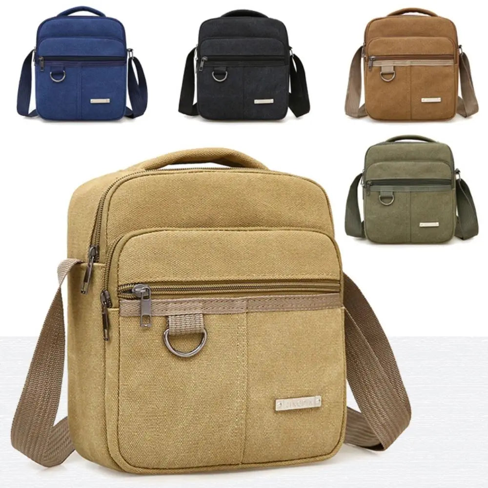 Men's Shoulder Bag Canvas Men's Sling Bag Messenger Shoulder Crossbody Bags Large Capacity Handbags Multifunctional