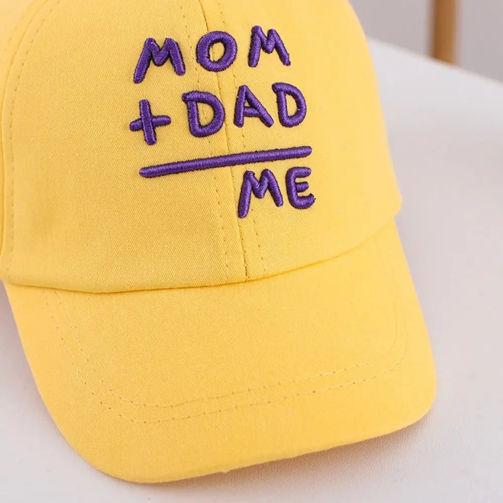 Fashion MOM+DAD=ME Embroidery Baseball Caps Cute Spring Autumn Kids Baseball Hats Adjustable Children's Cap For Boys Girls