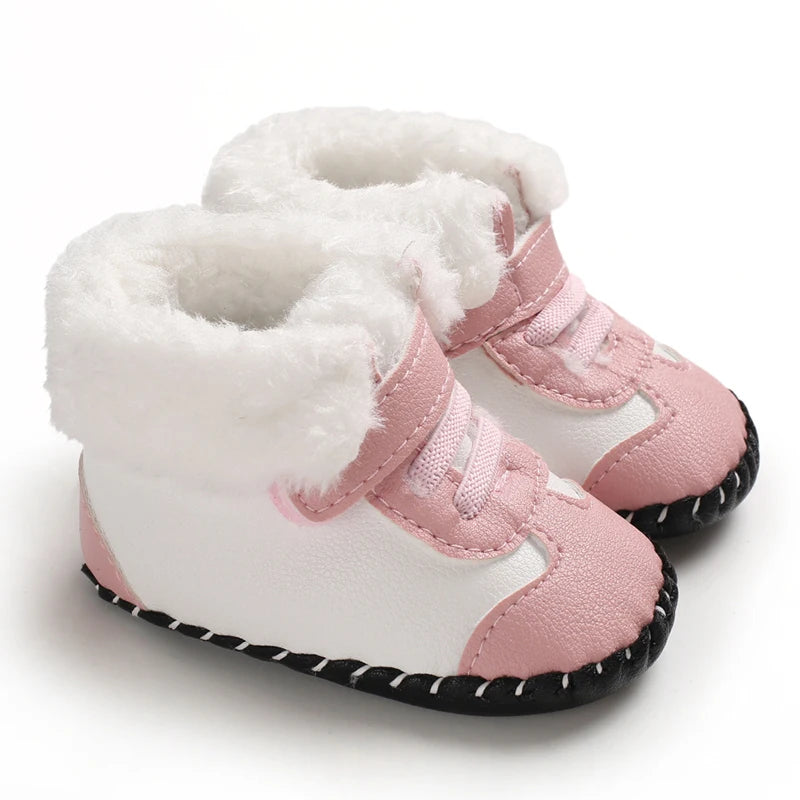 Boys and girls Kawaii cute warm plush boots comfortable breathable snow boots suitable for 0-18 months baby