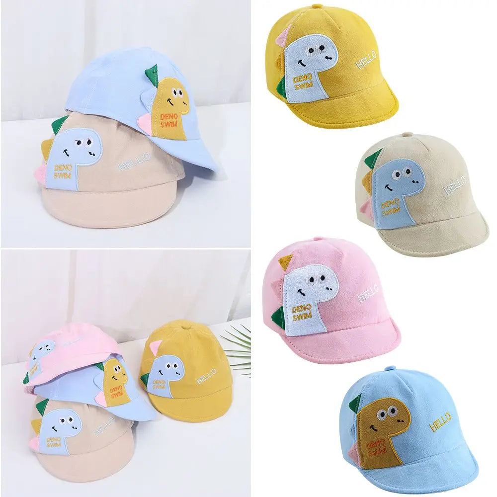 Kids Boys Girls Sun Hat Mesh Cartoon Dinosaur Baby Baseball Cap Outdoor Toddlder Children Adjustable Cap Gift