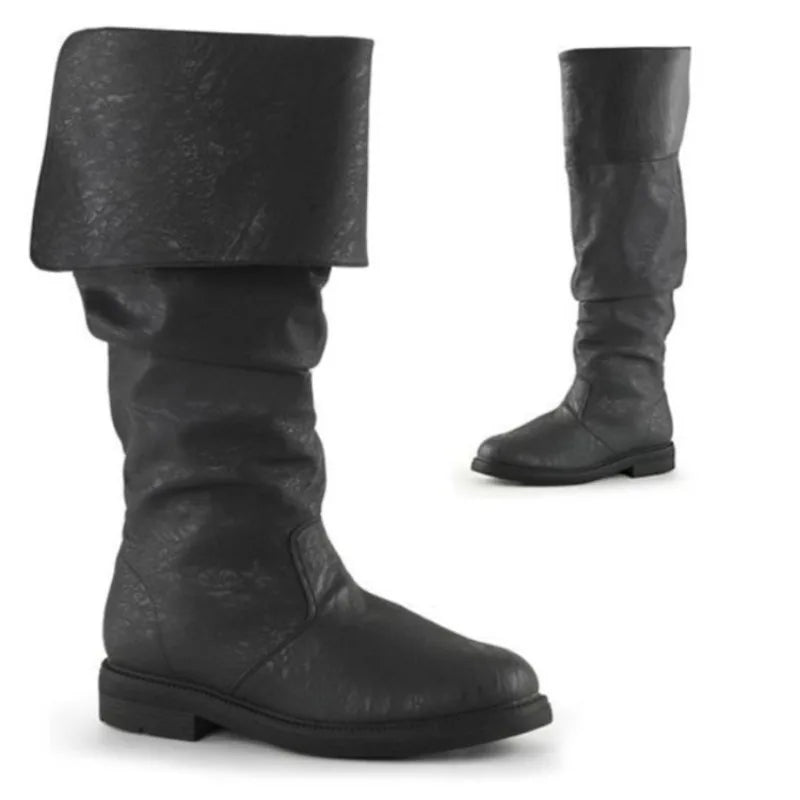 Middle Ages Men Shoes Retro Women Long Boots Fashion Mens Leather Boots Comfortable Non Slip Women Men Boots Durable Botas Mujer
