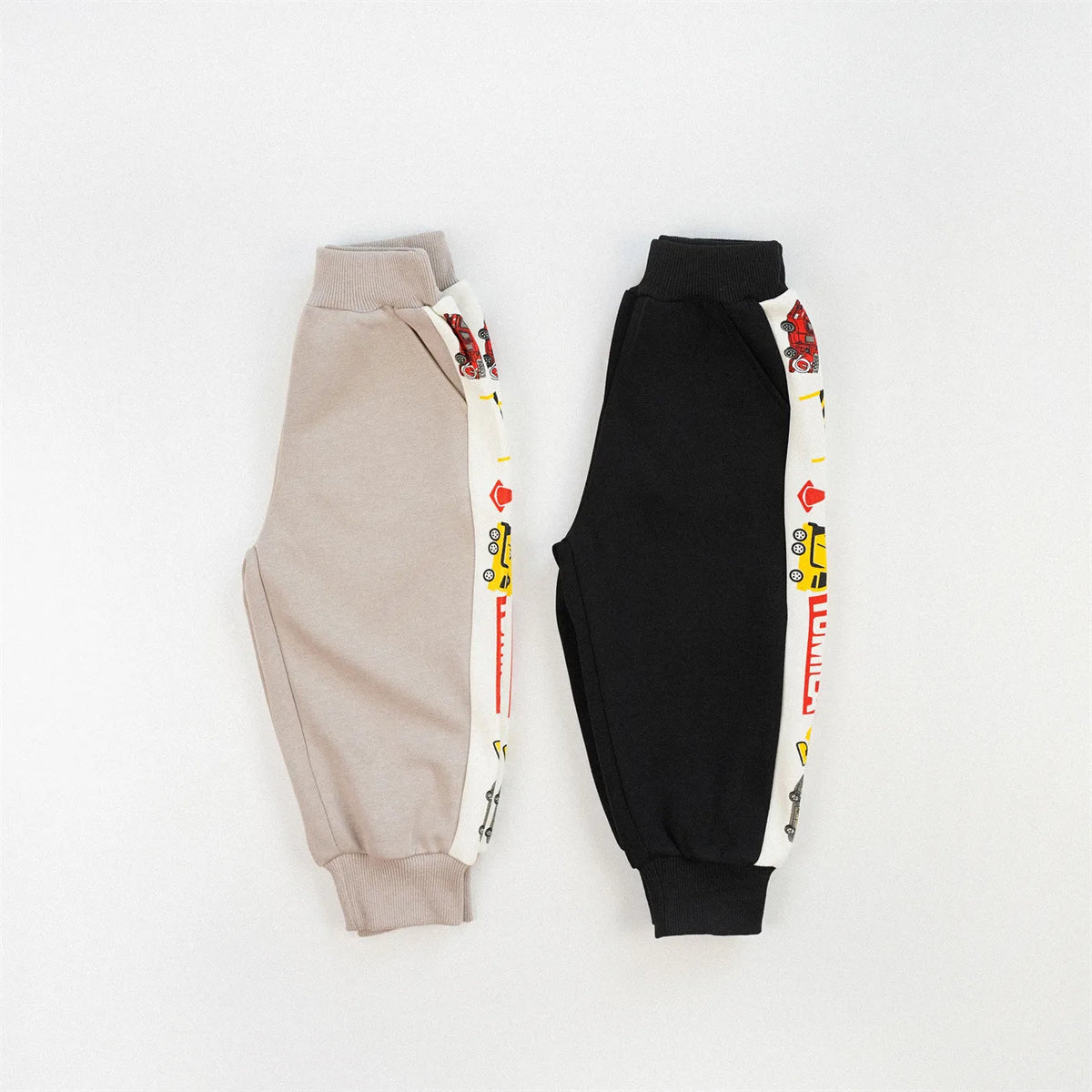 90-150 Kids Jogger Pants 2026 Autumn Car Patchwork, Comfy Breathable Versatile Sports Long Pants for Teenage Boys & Girls