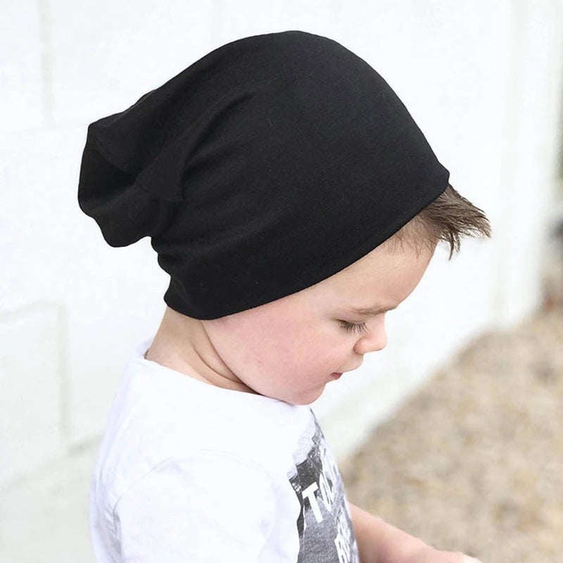 Kids Knitted Cotton Hats Boys Girls Solid Color Girls Cap Bonnet Large Baby Hats Caps Children's Hat Baby Accessories