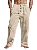 Men's Casual Pants Male Summer Breathable Trousers Solid Color High Quality Sweatpants Hawaiian Beach Sports Jogging Pants