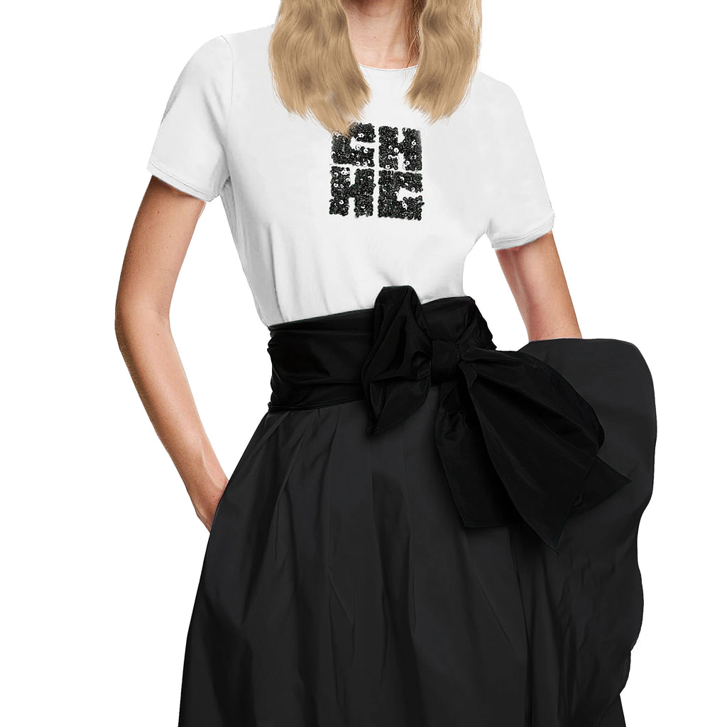 New Women's T Shirts Short Sleeve O Neck Casual Temperament Sequin Design Cotton Female Tops Summer Women Tee Tops