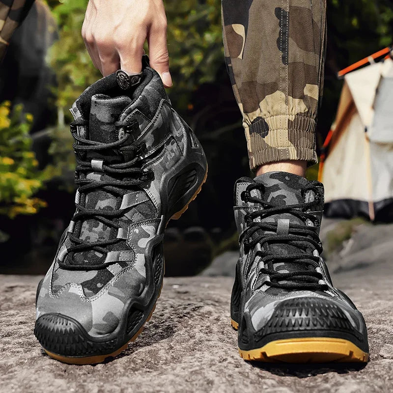 Men's High Top Training Boots Outdoor Non-slip Casual Platform Sneakers Men's Designer Desert Camouflage Tactical Boots 2026 New