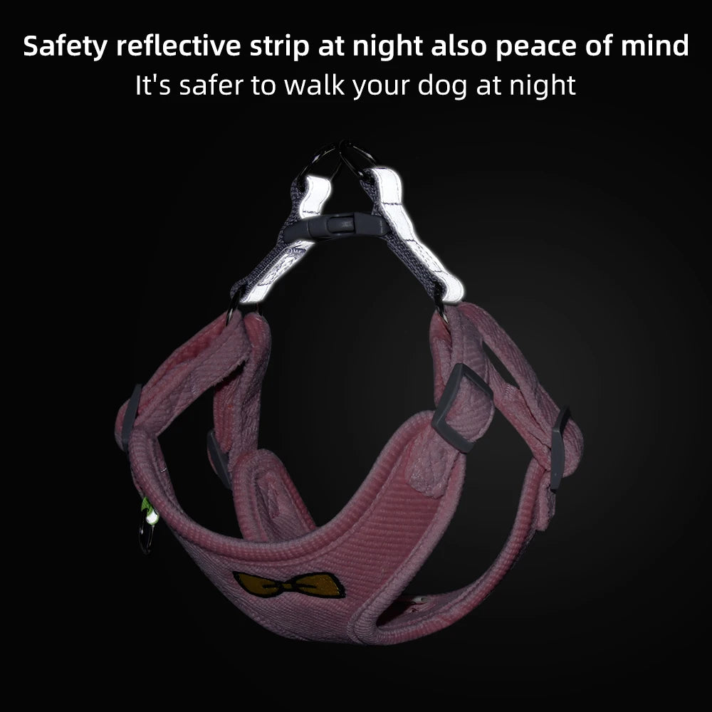 Harness Small Dog Leashes Puppy Collar Bowknot Pet Leash Teddy Vest Type Rope Pet Supplies Reflective Walk Dog Bichon Frise