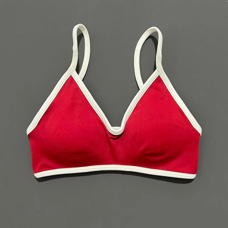 Sports Bra For Women Padded Wireless Yoga Bra Seamless Breathable Shockproof Gym Workout Crop Top Adjustable Straps Bralette