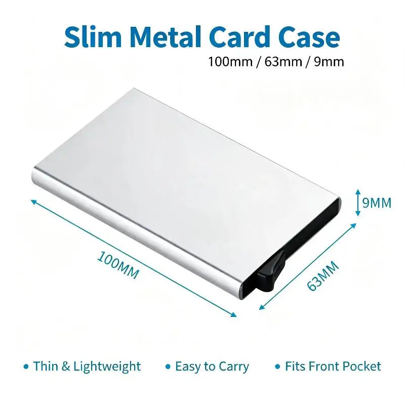 Smart Wallet Card Holder Metal Thin Slim Men Women Wallets Up Minimalist Wallet Small Black Purse Walets For Men