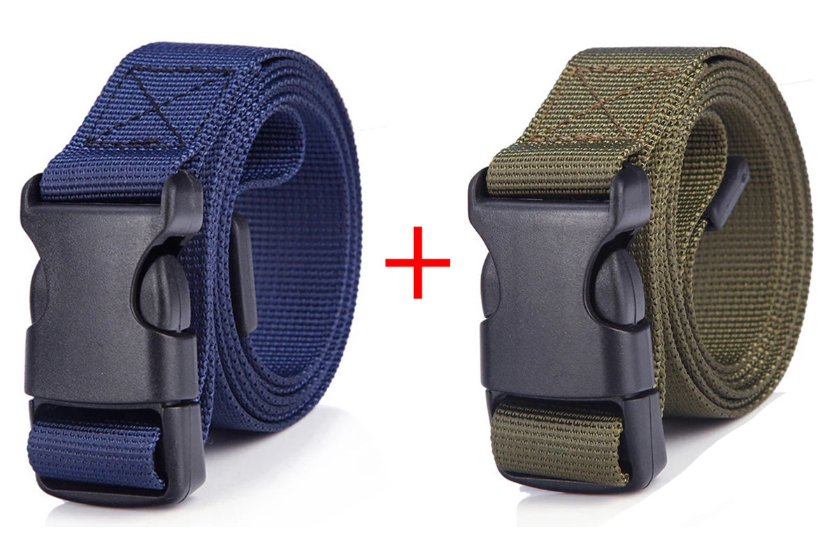 2pcs 25mm Kids Belt Boys Girls Lightweight Canvas Tactical Belt Quick Release Plastic Buckle Adjustable Children Waistband