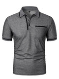 2025 Summer New Men's Polo Polo Shirt European Casual Short Sleeved T-shirt Sports Polo Shirt Button Pocket Design