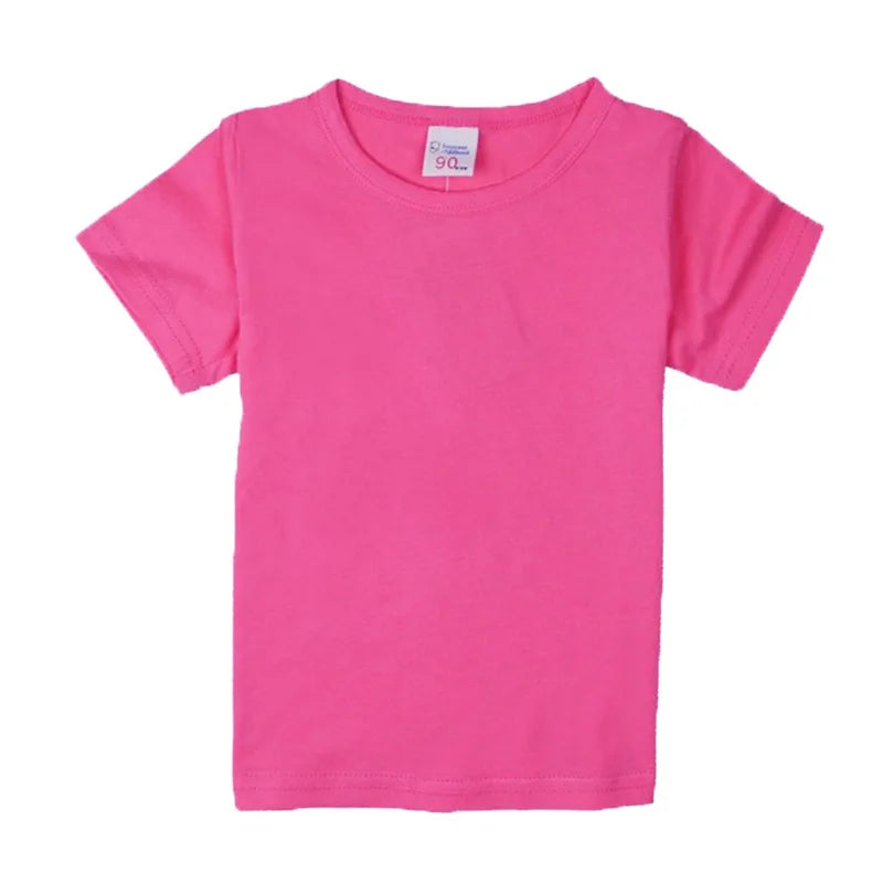 2-16 Years Boys Tshirts Cotton Short Sleeve Girls Clothes Summer Solid T-shirt Teenage Children Tees Kids Korean Top Baby  Cloth