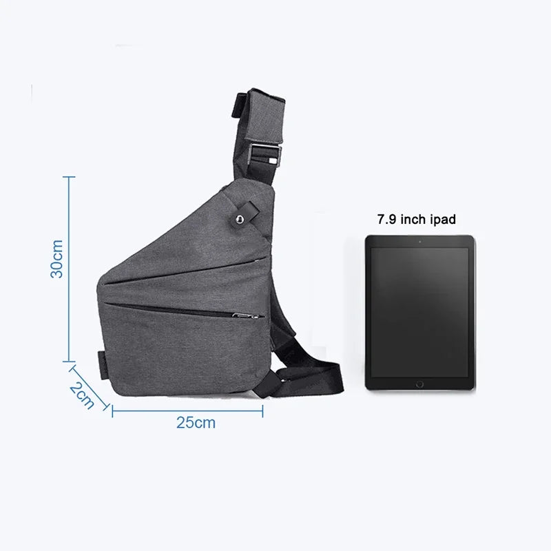 Chest Bags Crossobdy Bags for Men Waterproof Male Multifunction Cross Body Messenger Bag Single Shoulder Grey Fanny Pack Sac