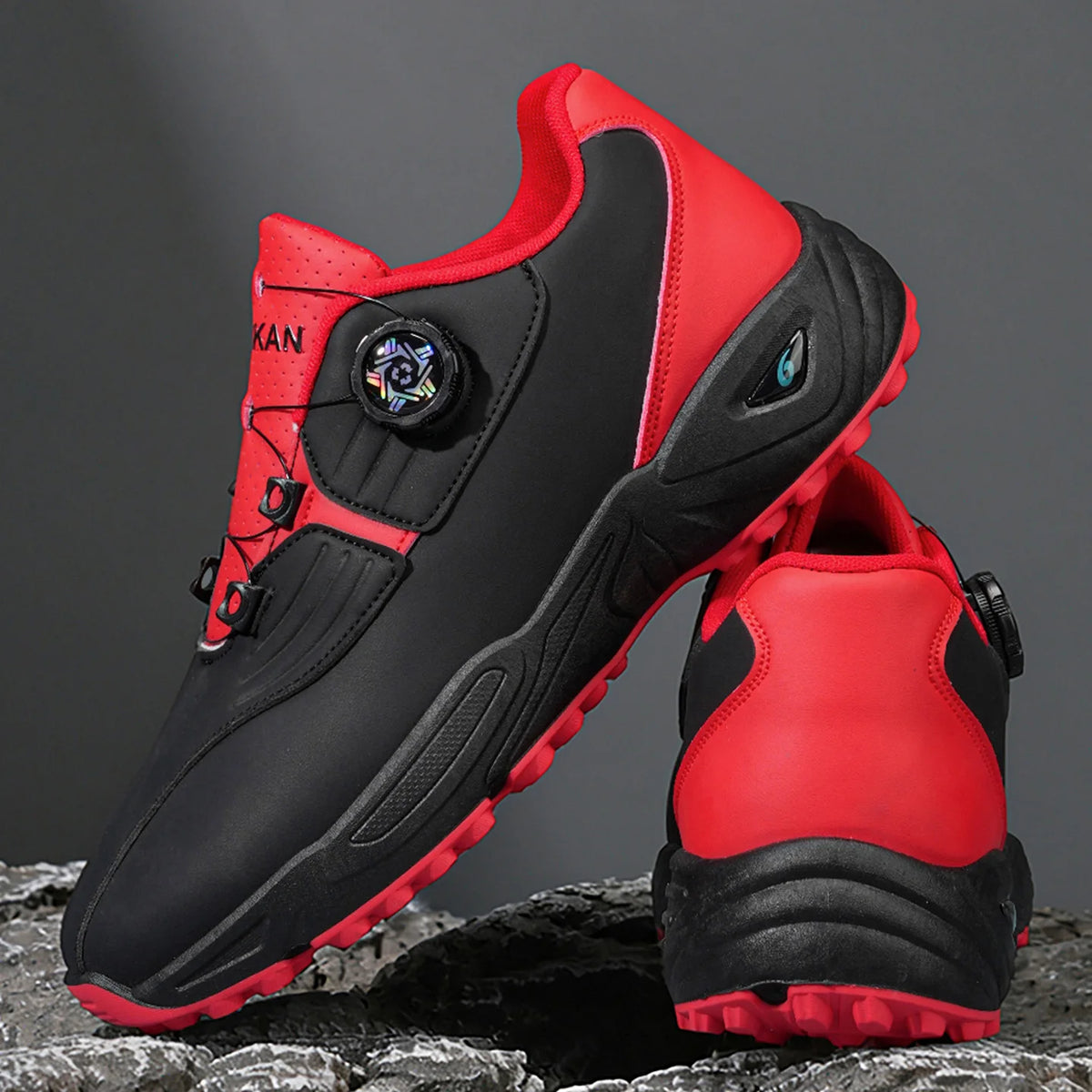 Men's Golf Shoes: High-quality, Non-slip Athletic Shoes with a Rotating Button for Ultimate Comfort!