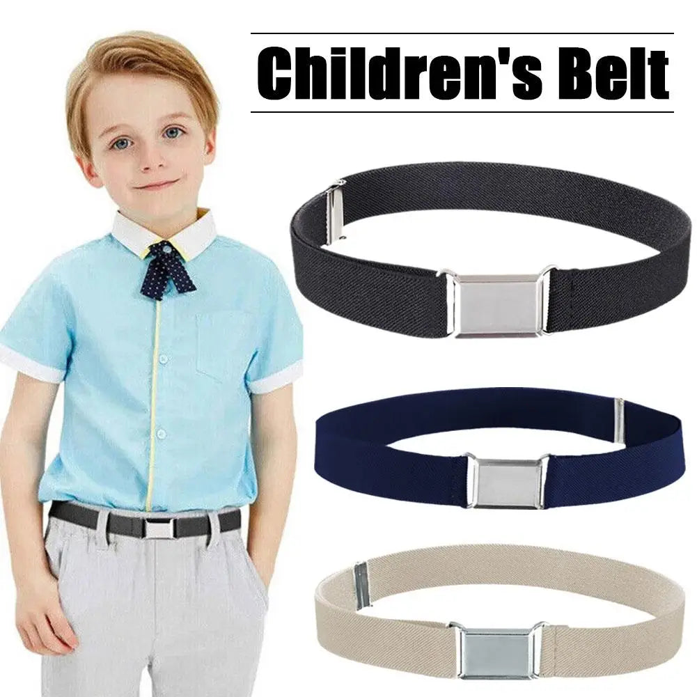 Adjustable Belt With For Kids Children Stretch Elastic Canvas Waistband Boys Girls Easy Buckles Pants Trousers Strap Belt