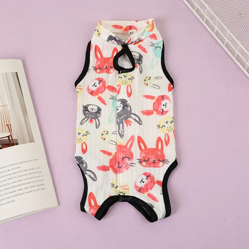 Cat Dog Anti-Licking Vest Pet Care Clothing Kitten Weaning Sterilization Suit High Elastic Surgery After Recovery Care Clothing