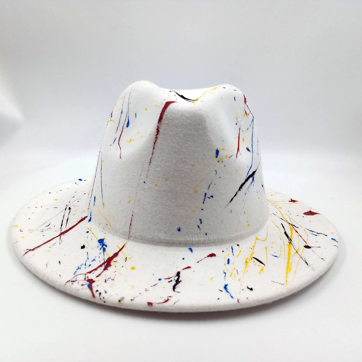 Fedora hat Women's hat wide-brimmed hat Fedora hat autumn winter men retro fashion tie-dye felt jazz Panama hat wedding hat