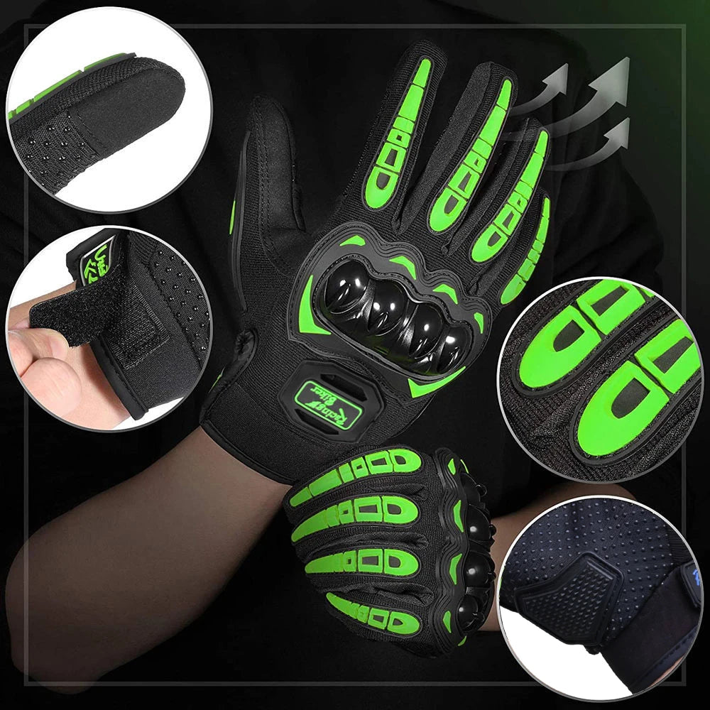 Motorcycle Racing Gloves Men Summer Breathable Blue Motocross Protective Gear Red with Grip Palm for Moto Cycling Riding