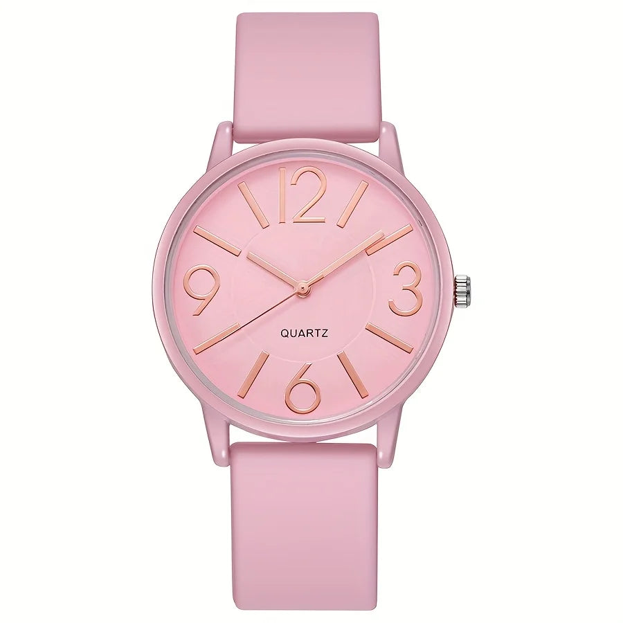 Fashion Arabic Dial Women's Quartz Watch Minimalist Silicone Strap Casual Wristwatch for Girls Students Reloj Mujer