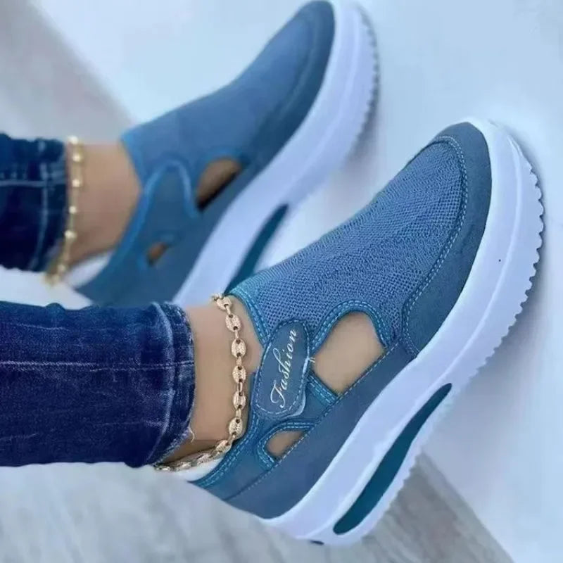 2025Spring New Women's Sports Shoes Fashion Thick-soled Lace-up Casual Sports Shoes Comfortable Running Women's Vulcanized Shoes