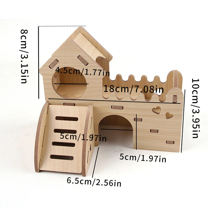 Pet Hamster Toys Wooden Bridge Seesaw Swing Toys Small Animal Activity Climb Toy DIY Hamster Cage Accessorie