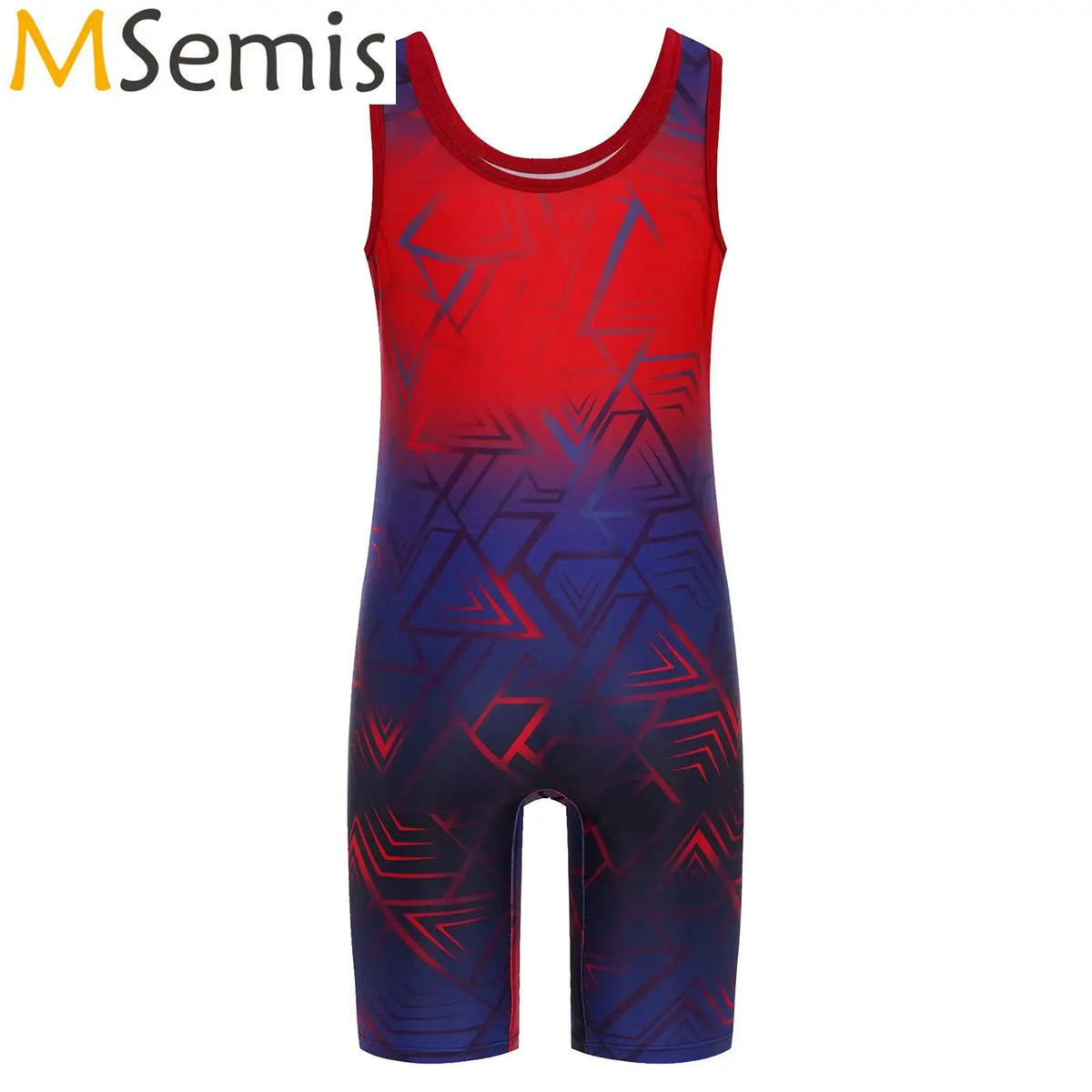 Kids Boys Swimsuit Geometric Printed Jumpsuit Swimsuit Wrestling Singlet Swimming Costume Sports Bodysuit Cycling Gym Fitness