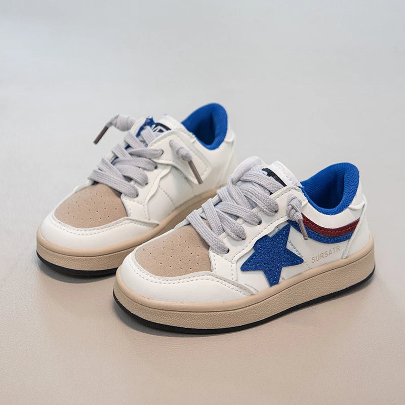 Korean-style Fashionable Vintage Kids Sneakers Boys Dirty Shoes Leisure Sports Shoes Magic Tape Convenient Rubber Outsole
