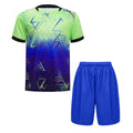 Kids Boys Sports Set Football Jersey Costume Children Tracksuit Round Neck Short Sleeve Geometric Print T-shirt with Shorts