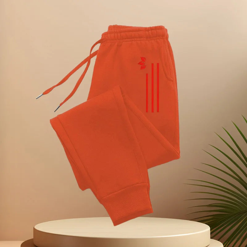 Men's classic sports pants, jogging pants, fashionable sports sweatpants, featuring "pattern printing, waist drawstring