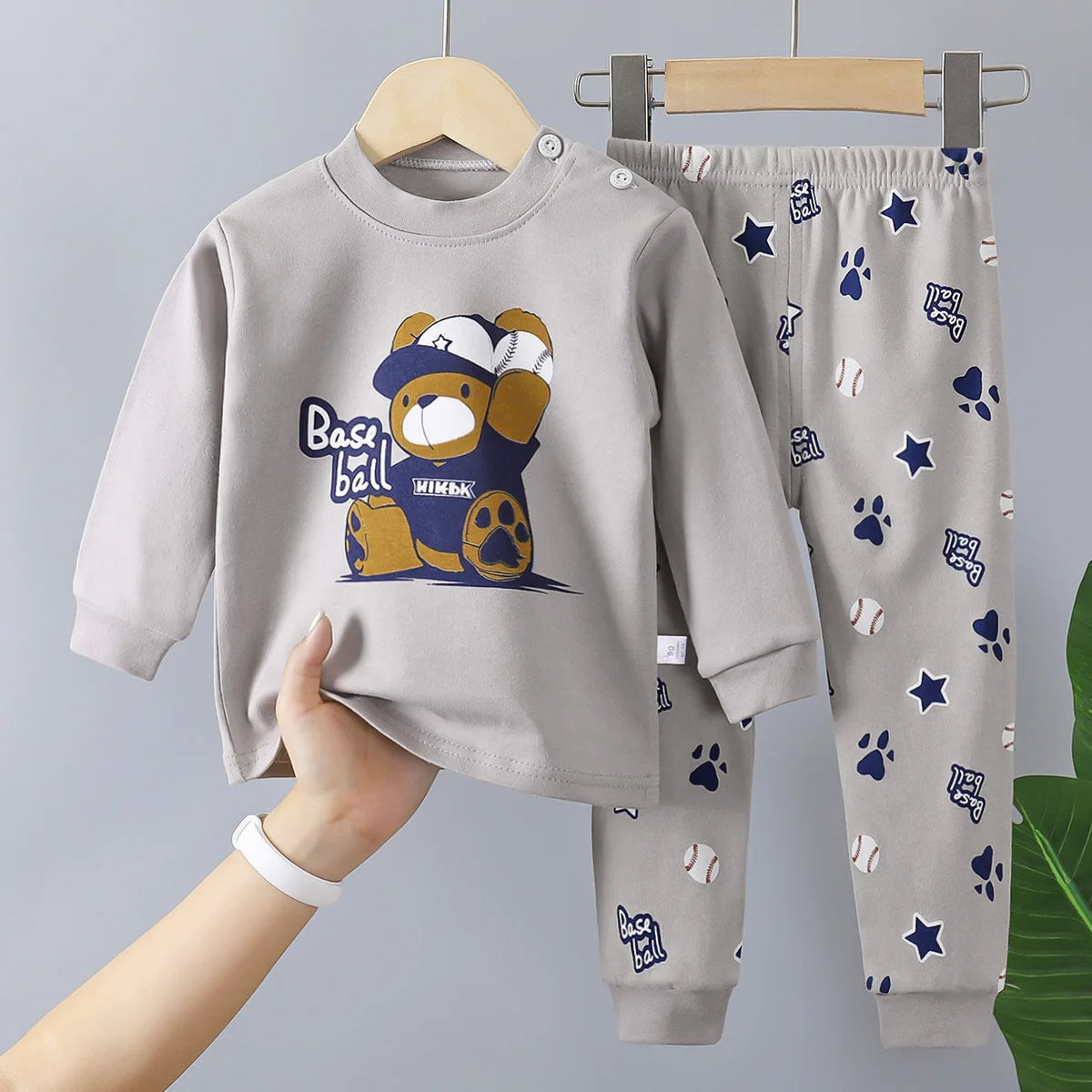 New Kids Boys Girls Pure Cotton Pajamas Cute Cartoon Long Sleeve Pyjamas Toddler Baby Autumn Sleepwear Children's Clothing Sets