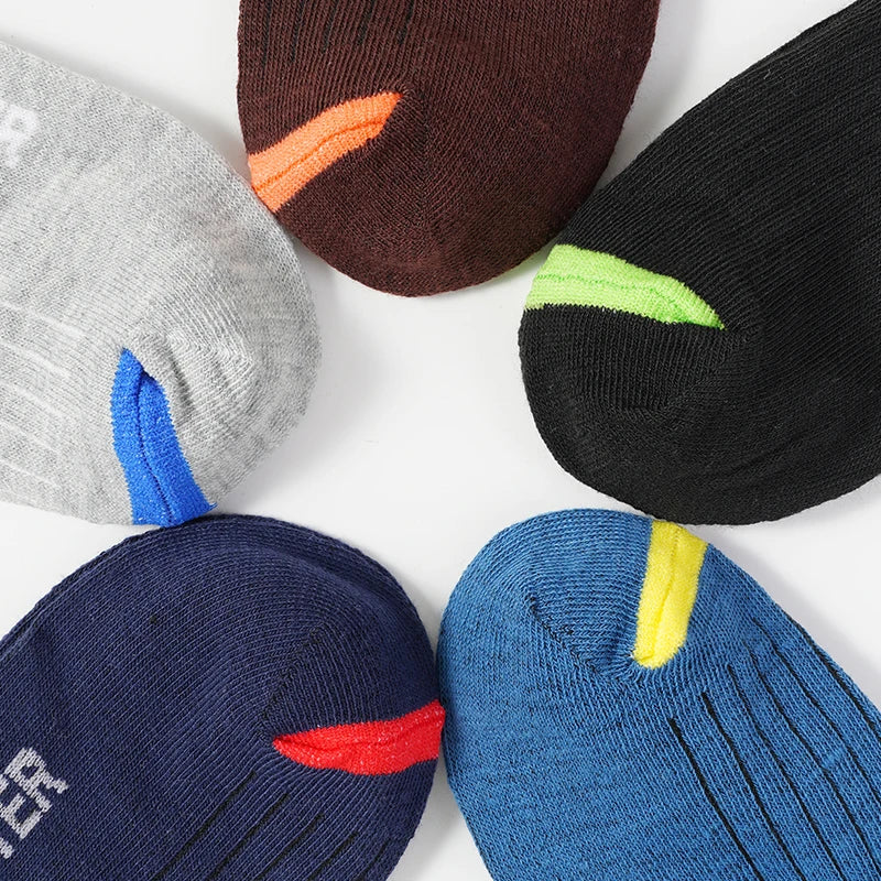 5 Pairs/Lot Men's Socks Polyester Cotton Fashion Street Fun New Styles Middle Tube Soft Breathable Short Casual Sock