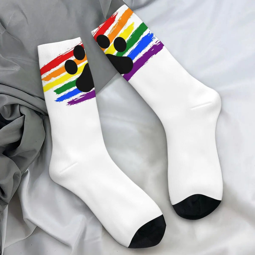 Men's Socks Pup Paw Dark Design Stockings Winter Gothic Warm Soft Socks Custom Climbing Non Slip Socks