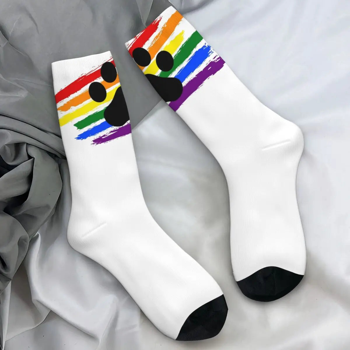 Men's Socks Pup Paw Dark Design Stockings Winter Gothic Warm Soft Socks Custom Climbing Non Slip Socks