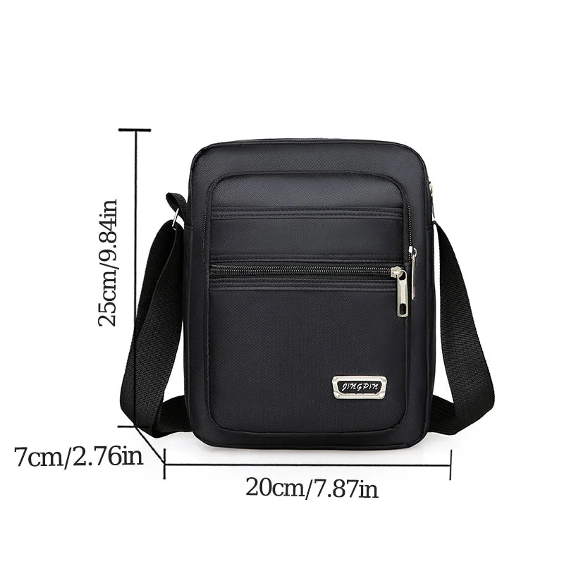 Men's Shoulder Bag Business Leisure Large Capacity Portable Handbag Multi Layer Waterproof Summer Male's Crossbody Bags
