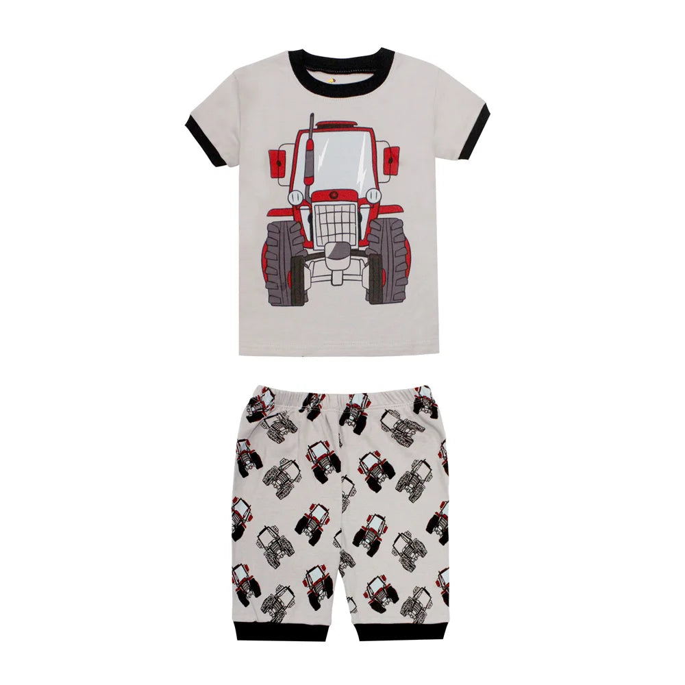 Toddler Baby Boy Pajamas Sets Summer Cotton Children Pyjama Short Cute Airplane Cars Pj for Kids Clothes 2 to 3 4 5 6 7 8 Years