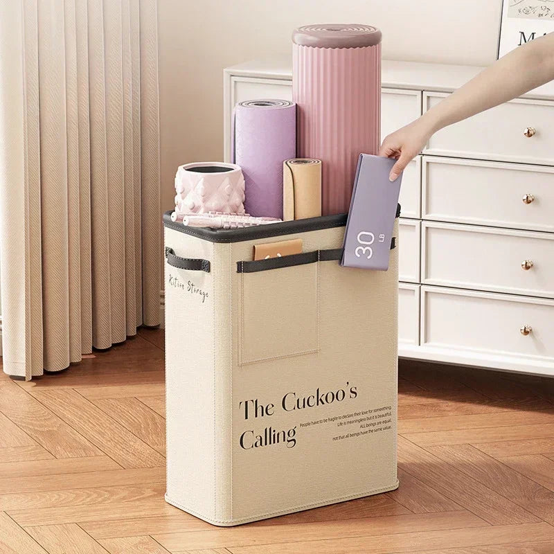 Yoga Storage Basket Sports Equipment Storage Foldable Miscellaneous Items Yoga Mat Organizer