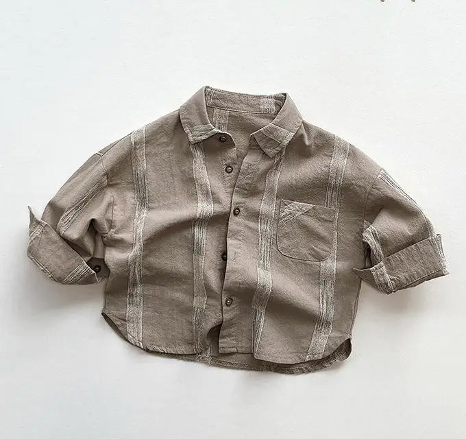 Kids Fashion Shirt Spring Loose Cardigan Children Girls Soft Comfortable Blouses Cotton Vintage Shirts Boys Spring Clothes