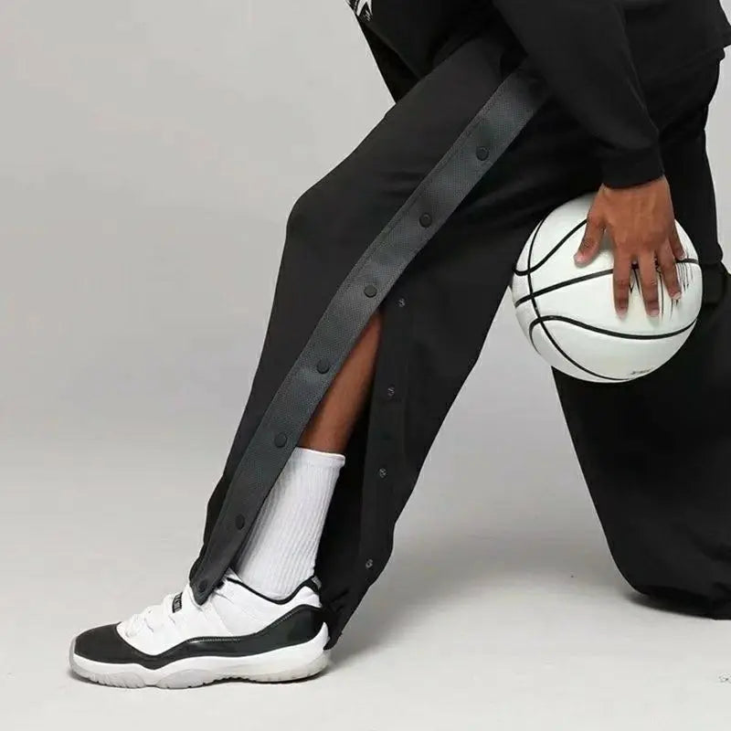 Men's Buttons Pants Running Sports Trousers Male Casual Jogger Basketball Football Sweatpants Outdoor Loose Hiphop Streetwears