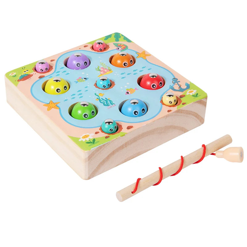 Children Wooden Fishing Game Toys Early Education Color Cognitive Toy Kids Interactive Games Toys for Gifts Fine Motor Skill
