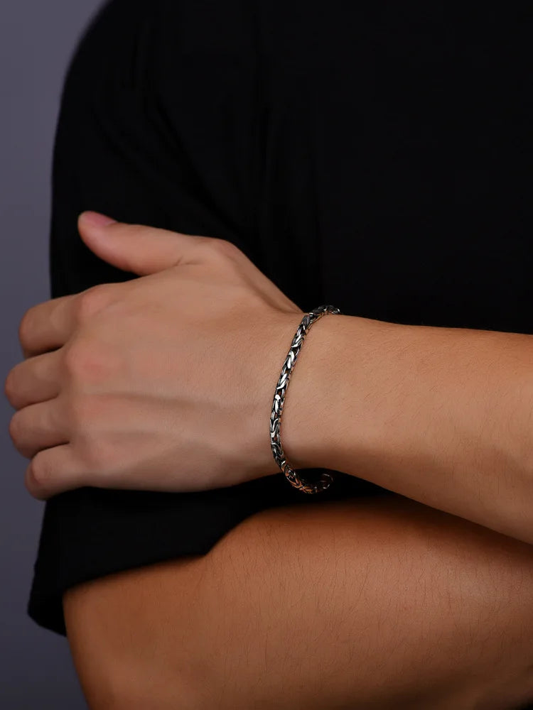 New Bracelet Men's Vajra 925 Thai Silve Retro Doing Old Trend Personality Neutral High Jewelry