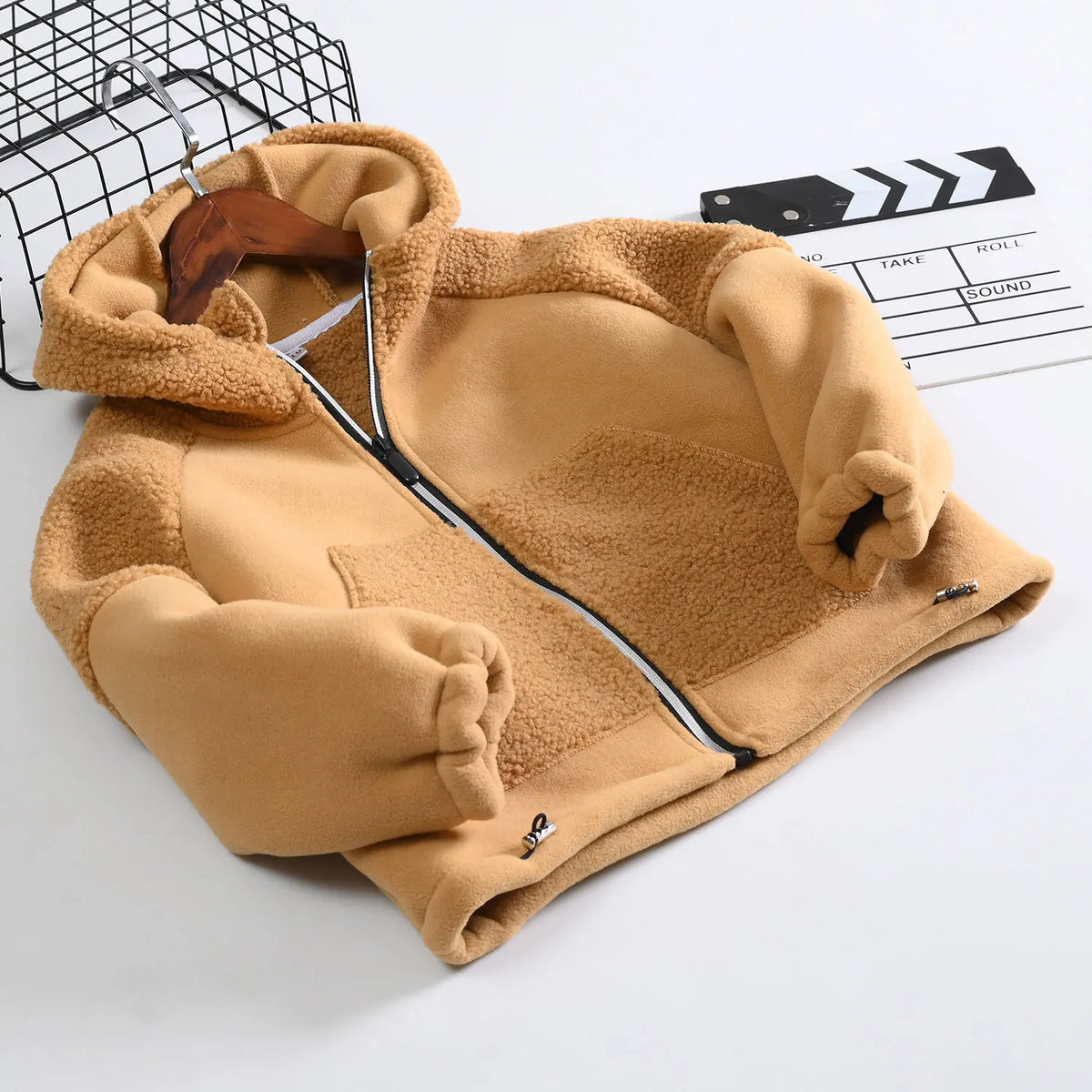 Winter Children Hooded Warmth Fleece Lined Zip Jackets Girls Boys Therme Cotton Outerwear School Kids Outfit Top Coats 3-14Years
